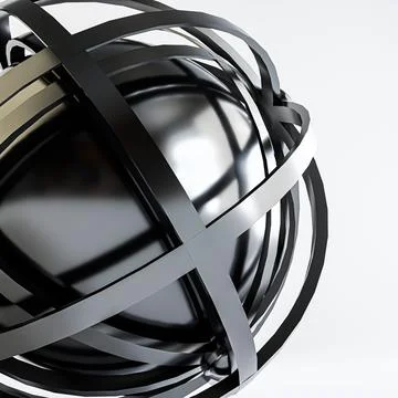 Mechanical iron ball isolated on white background Stock Illustration