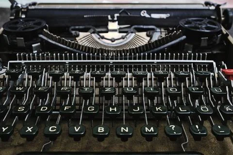 Mechanical keyboard of an old retro typewriter. Stock Photos