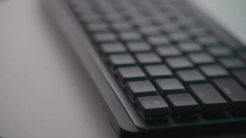 A mechanical keyboard on top of a white turn table Stock Footage 203961390