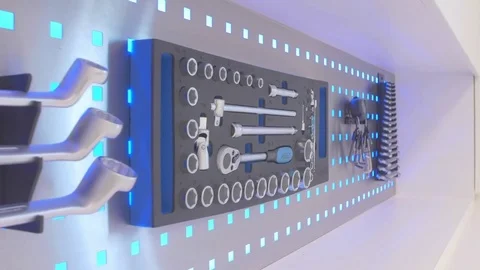 Mechanical keys hang on the wall Video stock 75443085