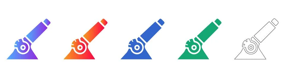 Mechanical Lever Control Icon Set Ilustração Stock