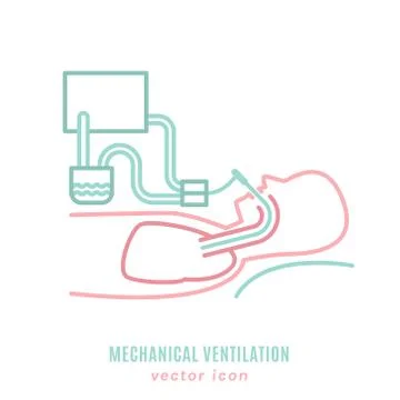 Mechanical lung ventilation icon イラスト素材