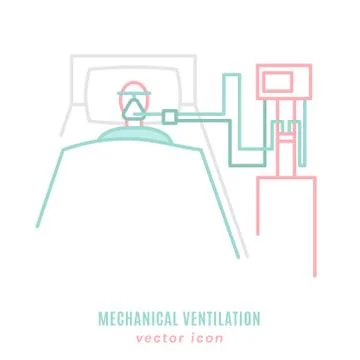 Mechanical lung ventilation icon Stock Illustration