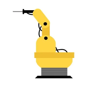 Mechanical machine with drill ready for work with production in factory Illustrazione stock