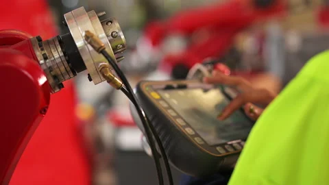 Mechanical maintenance engineer repairing engine machine at factory Video stock 237625502