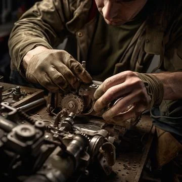 "Mechanical Mastery in Service" Stock Photos