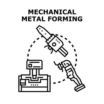 Mechanical metal forming machine tools illustration concept Illustrazione stock