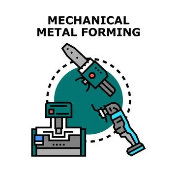 Mechanical metal forming machine tools illustration concept Stock Illustration