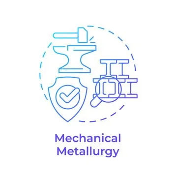 Mechanical metallurgy blue gradient concept icon Stock Illustration