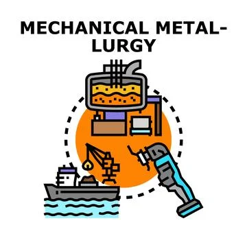 Mechanical metallurgy process and equipment illustration Stock Illustration