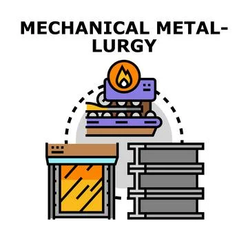Mechanical metallurgy processing metal materials concept illustration Illustrazione stock