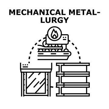 Mechanical metallurgy processing metal materials concept illustration Stock Illustration
