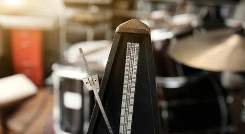 Mechanical metronome in studio Stock Photos