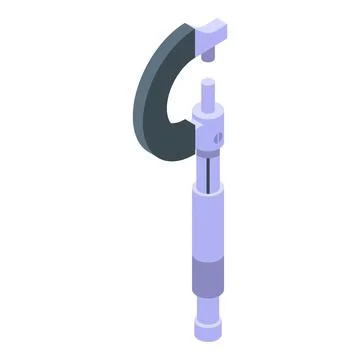 Mechanical micrometer icon, isometric style Stock Illustration