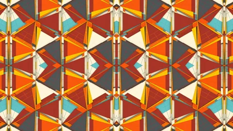 Mechanical movement triangle shapes modern composition. 3d render loop animation Stock Footage 138995931