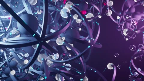 Mechanical nano micro cells concept animaiton. Engineering rotating objects  Stock Footage 256800896