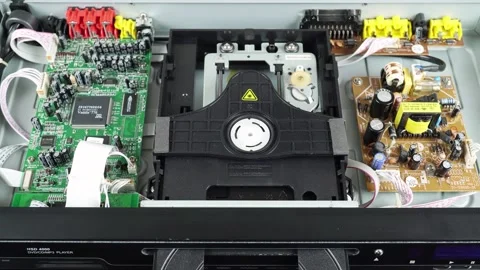 Mechanical Optical Disc Drive DVD Player. Stock Footage 239241546