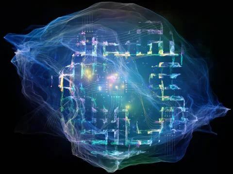 Mechanical Organic Particle Stock Illustration