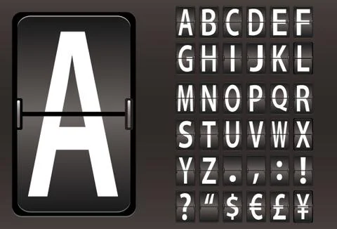 Mechanical panel alphabet Stock Illustration