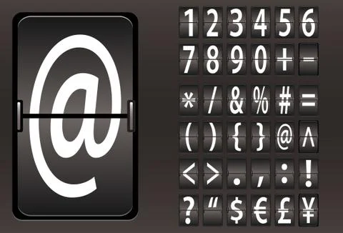 Mechanical panel numbers Stock Illustration