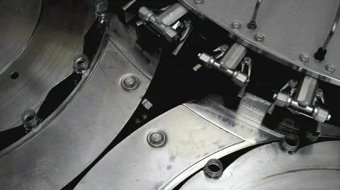 Mechanical part of industrial machine during operation Stock Footage
