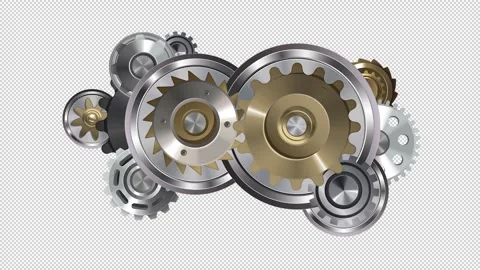 A Mechanical Part With Rotating Gears. Stock Footage 321960355