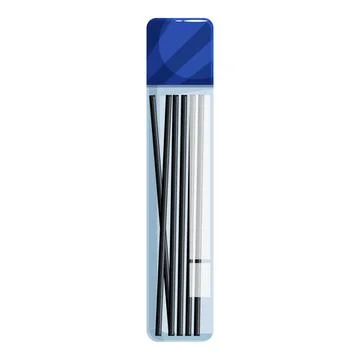 Mechanical pencil leads in plastic box isolated on white background Stock Illustration