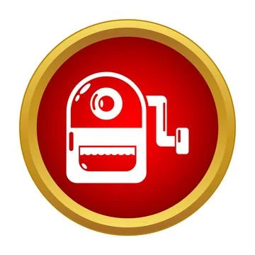 Mechanical pencil sharpener stationery icon for school supplies Stock Illustration