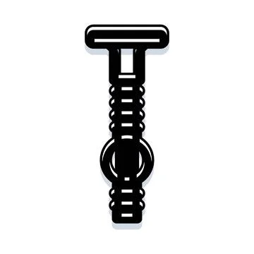 Mechanical plunger with spring and ring mechanism icon Stock Illustration