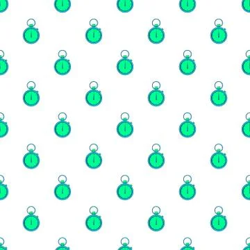 Mechanical pocket watch pattern, cartoon style Illustrazione stock