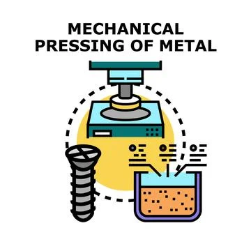 Mechanical pressing metal manufacturing process industry icon Stock Illustration