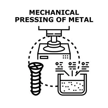 Mechanical pressing metal manufacturing process industry icon Stock Illustration