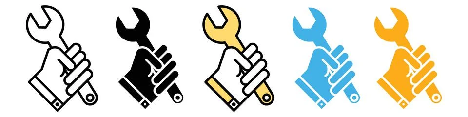 Mechanical Problem-Solving Icon for Engine Repair and Service Stock Illustration