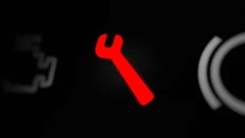 Mechanical Problem Warning Light on Car Dashboard. Stock Footage 116580317