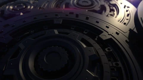 The mechanical process of multiple mechanical parts interacting and working t Video stock 200997737