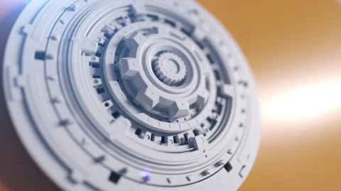 The mechanical process of multiple mechanical parts interacting and working t Stock Footage 200997761