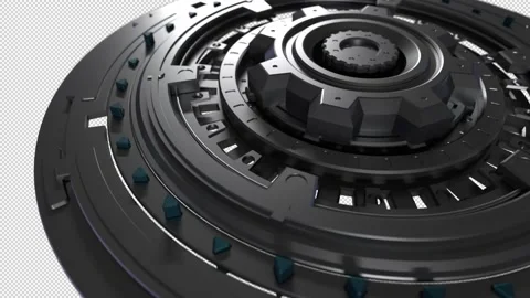 The mechanical process of multiple mechanical parts interacting and working t Stock Footage 200997837