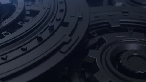 The mechanical process of multiple mechanical parts interacting and working t Video stock 200997838