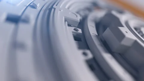 The mechanical process of multiple mechanical parts interacting and working t Video stock 200997847