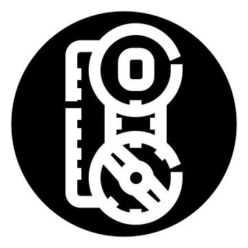 Mechanical pulley system icon representing engineering and physics Stock Illustration