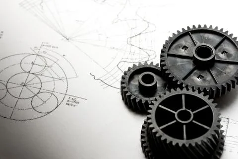 Mechanical ratchets and drafting Stock Photos