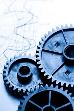 Mechanical ratchets and drafting Stockfoto's
