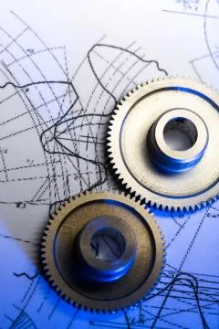 Mechanical ratchets and drafting Stockfoto's