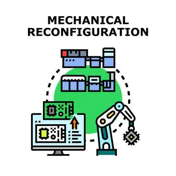 Mechanical reconfiguration process for industrial automation technology Stock Illustration