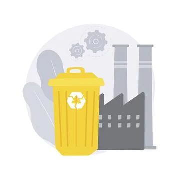 Mechanical recycling abstract concept vector illustration. Stock Illustration