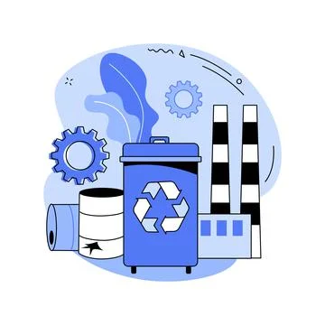 Mechanical recycling abstract concept vector illustration. Illustrazione stock