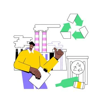 Mechanical recycling abstract concept vector illustration. Illustrazione stock