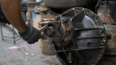 Mechanical repairs a part of the car Stock Footage 71391369