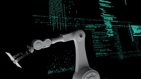 Mechanical robot arm Stock Footage 111995968