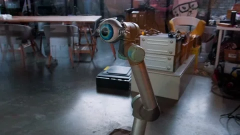 A mechanical robot arm Stock Footage 154655344